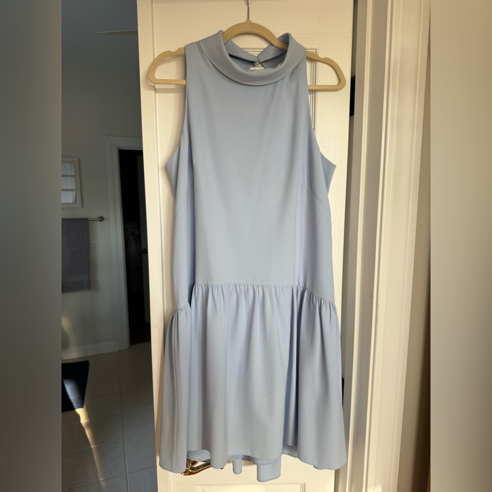 Eliza J Blue drop waist Mock Neck Sundress